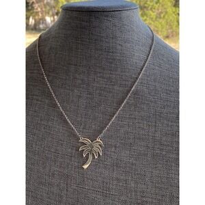 Vintage Sterling Silver Necklace Palm Tree RS 925 6.55g